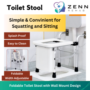 Foldable Toilet Stool / Toilet Chair/ Toilet Seater with Wall Mount Design for Seniors Disabled Pregnan
