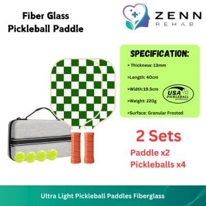 Ultra Light Pickleball Paddles Fiberglass Geometric Grid Design - 2pax set