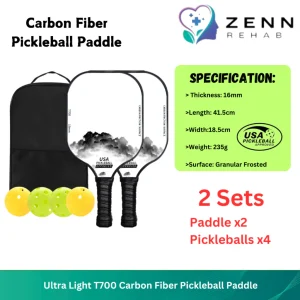 Ultra Light T700 Carbon Fiber Pickleball Paddle Professional Cometition Grade USAPA Approved-White