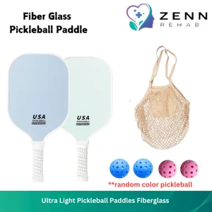 Ultra Light Pickleball Paddles Fiberglass USAPA Approved - Baby Blue + Sea Salt + Pickleballs x4pcs