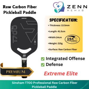 Sinsham T700 Professional Raw Carbon Fiber Pickleball Paddle Extreme Elite for Power & Control Polymer Honeycomb Core匹克球