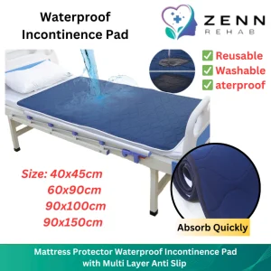 Mattress Protector Waterproof Incontinence Pad with Multi Layer Anti Slip for Elderly Bedridden
