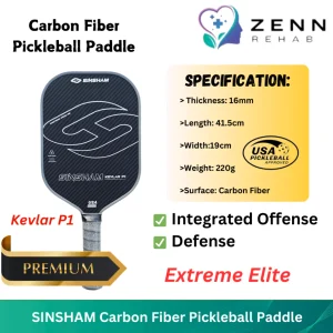 SINSHAM Kevlar P1 Raw Carbon Fiber Pickleball Paddle Extreme Elite for Power & Control Polymer Honeycomb Core USAPA Appr