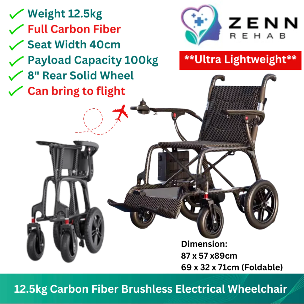 New 2025) ZennRehab 12.5kg Full Carbon Fiber Foldable Portable