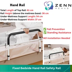 Fixed Bedside Hand Rail Safety Rail for Elderly / Disabled / Pregant Woman