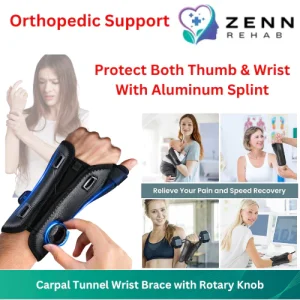 Carpal Tunnel Wrist and Thumb Support Brace with Rotary Knob Arthritis Tendonitis Sprains Sokongan Pergelangan Tangan
